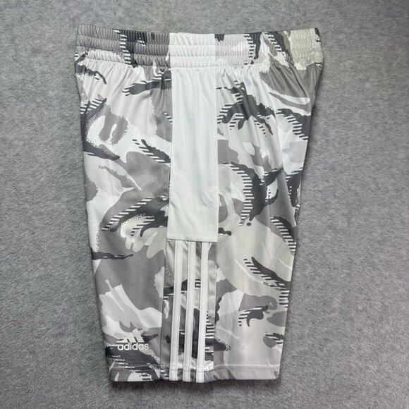 Adidas Athletic Shorts Size Large 14/16 White/Gray Camo White Stripes Aeroready - Picture 1 of 9